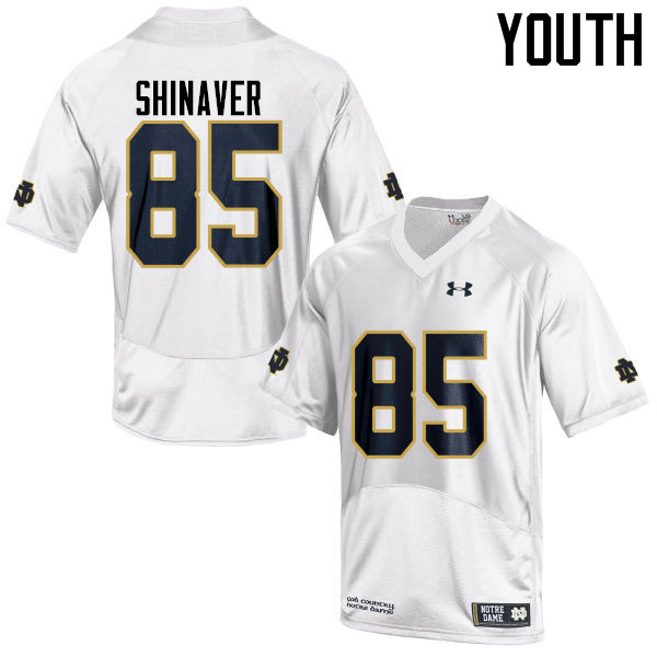 Youth #85 Arion Shinaver Notre Dame Fighting Irish College Football Jerseys-White - Click Image to Close